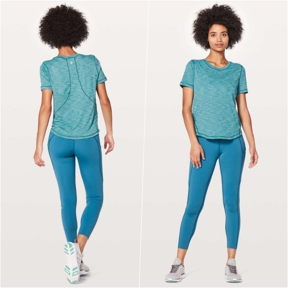 Lululemon Run Relaxed Short Sleeve Teal 6 NWOT